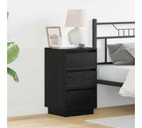Berkfield Bedside Cabinet With Led Black Oak 39X34.5X65 Cm Engineered Wood