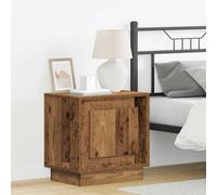 Berkfield Bedside Cabinet With Led Lights Old Wood 44X34,5X45 Cm