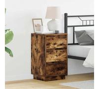Berkfield Bedside Cabinet With Led Smoked Oak 39X34.5X65 Cm Engineered Wood