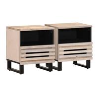 Berkfield Bedside Cabinets 2 Pcs 40X33X46 Cm Solid Wood Bleached Mango