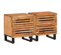 Berkfield Bedside Cabinets 2 Pcs 40X34X46 Cm Solid Wood Acacia