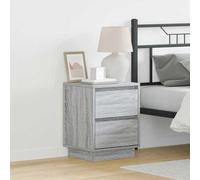 Berkfield Bedside Cabinets With Led Lights 2 Pcs Grey Sonoma 39X34.5X50 Cm