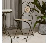 Berkfield Bistro Chairs Foldable 2 Pcs Terracotta And White Ceramic