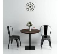 Berkfield Bistro Table Mdf And Steel Round 80X75 Cm Dark Ash