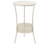 Berkfield Bistro Table Vintage Style Round Metal 40X70 Cm White