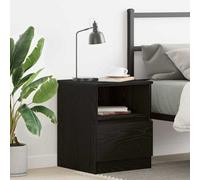 Berkfield Black Oak Nightstand 15.7X15.7X19.7 Inches Made Of Engineered Wood