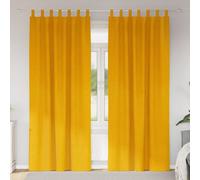 Berkfield Blackout Curtains With Hanging Loops 2 Pcs Mustard Yellow Velvet