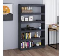 Berkfield Book Cabinet/room Divider Grey 100X30X167.5 Cm Solid Pinewood
