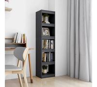 Berkfield Book Cabinet/room Divider Grey 40X30X167.5 Cm Solid Pinewood