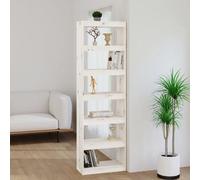Berkfield Book Cabinet/room Divider White 60X30X199.5 Cm Solid Wood Pine