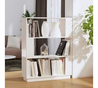 Berkfield Book Cabinet/room Divider White 80X25X101 Cm Solid Wood Pine
