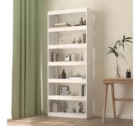 Berkfield Book Cabinet/room Divider White 80X30X199.5 Cm Solid Wood Pine