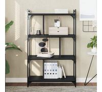 Berkfield Bookcase 4-Tier Black 76X32X123 Cm Engineered Wood