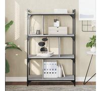 Berkfield Bookcase 4-Tier Grey Sonoma 76X32X123 Cm Engineered Wood