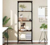 Berkfield Bookcase 5-Tier Smoked Oak 59X35X171 Cm Engineered Wood