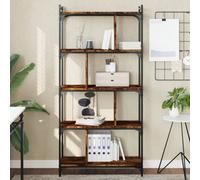 Berkfield Bookcase 5-Tier Smoked Oak 76X32X158 Cm Engineered Wood
