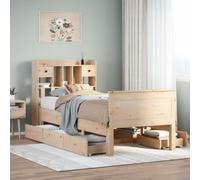 Berkfield Bookcase Bed Without Mattress 90X200 Cm Solid Wood Pine