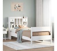 Berkfield Bookcase Bed Without Mattress White 90X200 Cm Solid Wood Pine