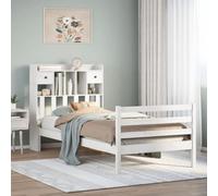 Berkfield Bookcase Bed Without Mattress White 90X200 Cm Solid Wood Pine