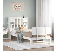 Berkfield Bookcase Bed Without Mattress White 90X200Cm Solid Wood Pine