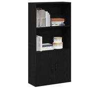 Berkfield Bookcase Black Oak 60X24X120 Cm Engineered Wood