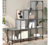 Berkfield Bookcase Grey Sonoma 122X30X132 Cm Engineered Wood And Metal