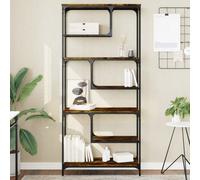 Berkfield Bookcase Smoked Oak 81X36X176 Cm Engineered Wood