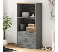 Berkfield Bookcase Vigo Grey 60X35X114.5 Cm Solid Wood Pine