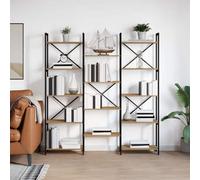 Berkfield Bookshelf Artisan Oak 156 X 25 X 167.5 Cm Engineered Wood