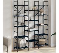 Berkfield Bookshelf Black 127.5X28.5X172.5 Cm Engineered Wood