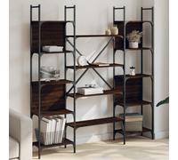 Berkfield Bookshelf Brown Oak 155.5X24X166.5 Cm Engineered Wood