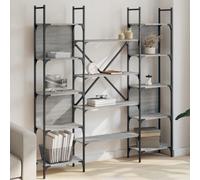 Berkfield Bookshelf Grey Sonoma 155.5X24X166.5 Cm Engineered Wood
