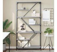 Berkfield Bookshelf Grey Sonoma 91X36X176 Cm Engineered Wood And Steel