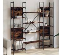 Berkfield Bookshelf Smoked Oak 155.5X24X166.5 Cm Engineered Wood