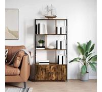 Berkfield Bookshelf Smoked Oak 80 X 30 X 155.5 Cm Engineered Wood