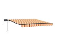 Berkfield Bright Manual Retractable Awning With Led Yellow And Orange 300X250 Cm