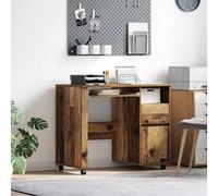 Berkfield Brown Computer Desk Old Wood Particle Board, Metal Standard