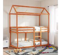 Berkfield Bunk Bed Without Mattress Wax Brown 75X190 Cm Small Single Solid Wood Pine