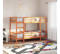 Berkfield Bunk Bed Without Mattress Wax Brown 75X190 Cm Small Single Solid Wood Pine