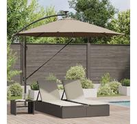 Berkfield Cantilever Banana Parasol With Lock Taupe 294 X 294 X 248 Cm