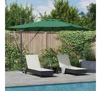 Berkfield Cantilever Roma Parasol With Leds - Green, 286 X 284 X 270 Cm Aluminium