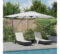 Berkfield Cantilever Roma Parasol With Leds Sand 286X285X270 Cm Aluminium