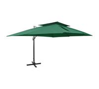 Berkfield Cantilever Umbrella With Double Top Green 400X300 Cm