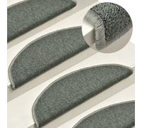 Berkfield Carpet Stair Treads 15 Pcs Dark Green 65X24X4 Cm