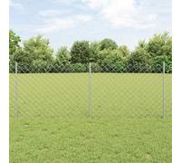 Berkfield Chain Link Fence With 10 U Posts Silver 0.8X10 M Steel