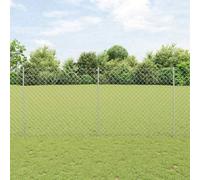 Berkfield Chain Link Fence With 20 U Posts Silver 1.4X10 M Steel