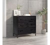 Berkfield Chest Of Drawers Black 75X35X70 Cm Solid Pinewood
