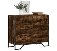 Berkfield Chest Of Drawers Smoked Oak 91X35.5X74.5 Cm Engineered Wood