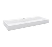 Berkfield Chic Wash Basin 120X46X11 Cm Mineral Cast/marble Cast White