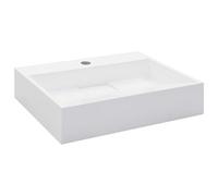 Berkfield Chic Wash Basin 50X38X13 Cm Mineral Cast/marble Cast White
